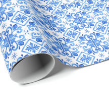 Blaues französisches Toile-Muster
