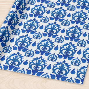 Blaues französisches Toile-Muster Geschenkpapier