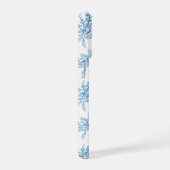 Blaues französisches Toile-Muster iPhone Hülle (Rechte Seite)