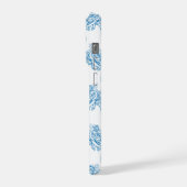 Blaues französisches Toile-Muster iPhone Hülle (Linke Seite)