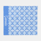 Blaues französisches Toile-Muster Name Fleecedecke (Vorderseite (Horizontal))