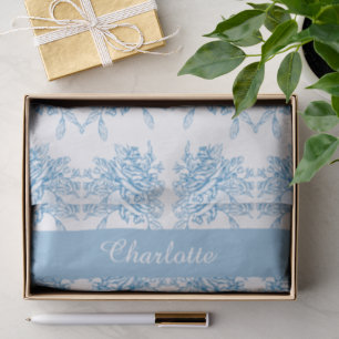 Blaues französisches Toile-Muster Seidenpapier