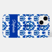 Blaues französisches Toile-Name Case-Mate iPhone Hülle (Rückseite (Horizontal))
