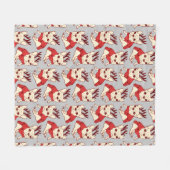 Blaues Frenchie in der Weihnachtsstrickjacke Fleecedecke (Vorderseite (Horizontal))