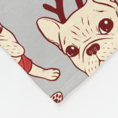 Blaues Frenchie in der Weihnachtsstrickjacke Fleecedecke (Ecke)