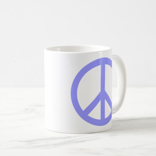 Blaues Friedenssymbol Kaffeetasse (VorderseiteRechts)