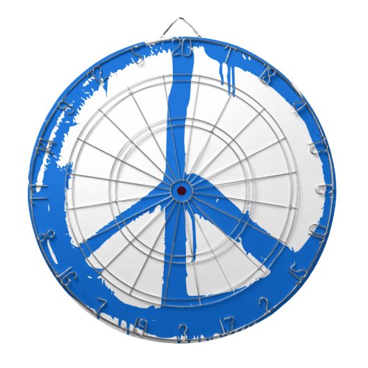 Blaues Friedenszeichen Dartscheibe (vorne)