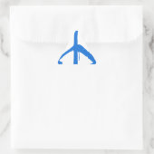 Blaues Friedenszeichen Dreieckiger Aufkleber (Tasche)