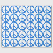 Blaues Friedenszeichen Geschenkpapier (Flach)