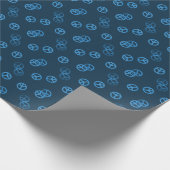 Blaues Friedenszeichen Geschenkpapier (Ecke)