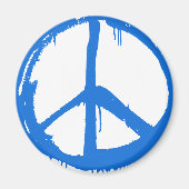 Blaues Friedenszeichen Magnet (Vorne)