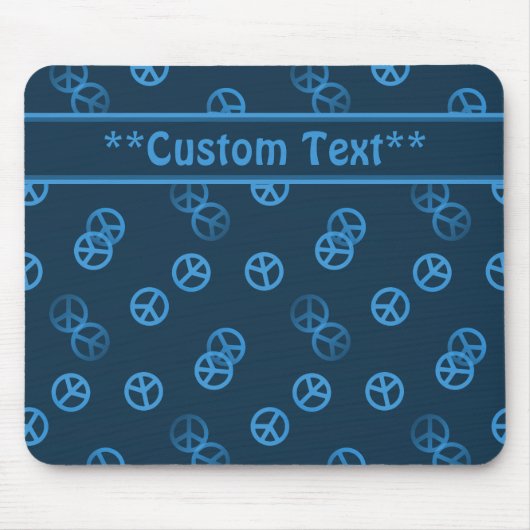 Blaues Friedenszeichen mit benutzerdefiniertem Tex Mousepad (Vorne)