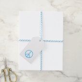 Blaues Friedenszeichen Modern Retro Spaß Geschenkanhänger (Mit Garn)