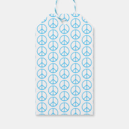 Blaues Friedenszeichen Modern Retro Spaß Geschenkanhänger