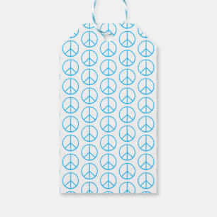 Blaues Friedenszeichen Modern Retro Spaß Geschenkanhänger