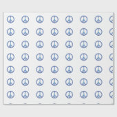 Blaues Friedenszeichen-Packpapier Geschenkpapier (Flach)