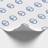 Blaues Friedenszeichen-Packpapier Geschenkpapier (Ecke)