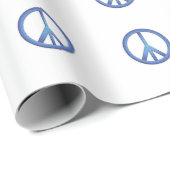 Blaues Friedenszeichen-Packpapier Geschenkpapier (Rolleneckpunkt)
