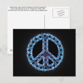 Blaues Friedenszeichen Postkarte (Vorne/Hinten)
