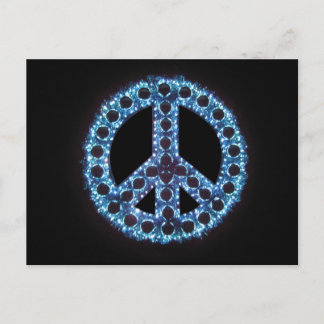 Blaues Friedenszeichen Postkarte