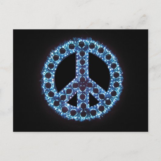 Blaues Friedenszeichen Postkarte (Vorderseite)