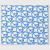 Blaues Friedenszeichen-Symbol Geschenkpapier (Flach)