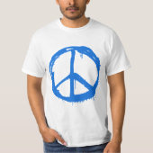 Blaues Friedenszeichen T-Shirt (Vorderseite)