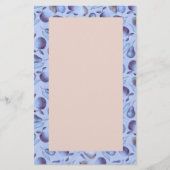 Blaues Fruchtmuster Briefpapier (Vorderseite)
