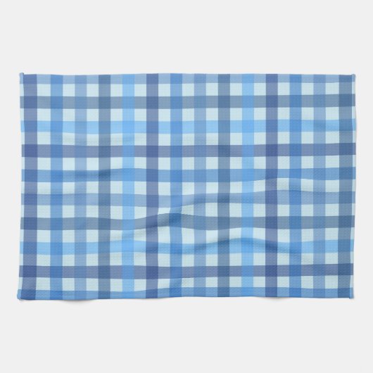 Blaues Fünf-Farben-Gingham-Küchenhandtuch Geschirrtuch (Horizontal)