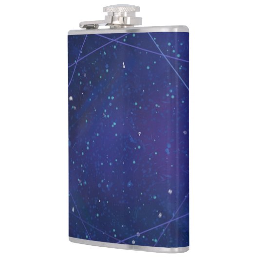 Blaues Funkeln Flachmann (Links)