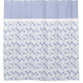 Blaues Funky Diamond Geometric Muster Duschvorhang