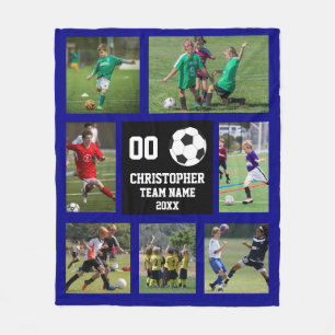 Blaues Fußball-Foto mit Fleecedecke