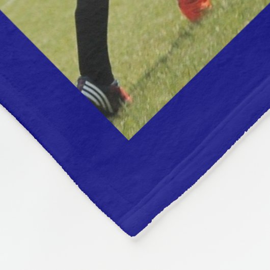 Blaues Fußball-Foto mit Fleecedecke (Ecke)