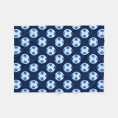 Blaues Fußballmuster des Fußball-| Fleecedecke (Vorderseite (Horizontal))