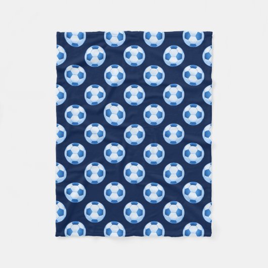 Blaues Fußballmuster des Fußball-| Fleecedecke (Vorderseite)