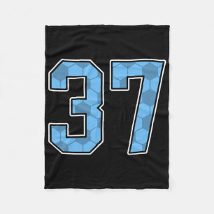 Blaues Fußballmuster Nummer 37 Trikot Spieler Unif Fleecedecke