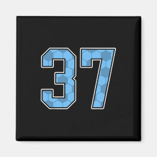 Blaues Fußballmuster Nummer 37 Trikot Spieler Unif Magnet