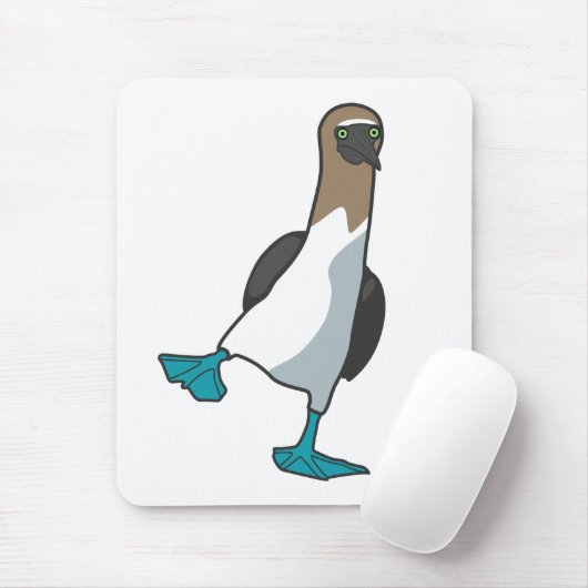 blaues füßiges Dummkopf mousepad (Mit Mouse)