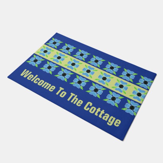 Blaues Futter mit Limon Fußmatte (Schrägansicht)