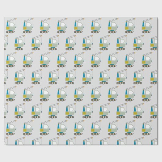 Blaues Gabelstaplermuster Geschenkpapier (Flach)