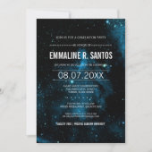 Blaues Galaxie-Abschluss-Party laden ein Einladung (Vorderseite)