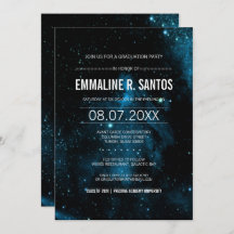 Blaues Galaxie-Abschluss-Party laden ein