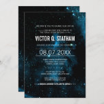 Blaues Galaxie-Bar Mitzvah Party laden ein Einladung<br><div class="desc">Ihre Geschichte wird unter den Sternen… eine Galaxie geschrieben,  die themed Bar mitzvah Party einladen,  das sicher ist,  jeder zu fangen Auge! Textdetails sind kundengerecht und sind über einem Raumhintergrund in Schwarzem,  in Blauem und Weiß.</div>