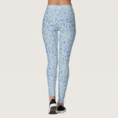 Blaues Gänseblümchen-Blumenmuster Leggings (Rückseite)