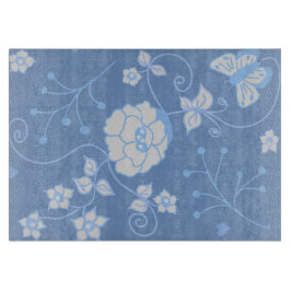 Blaues Gartendekoratives Glas Schneidebrett