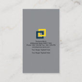 Blaues Gebäude blockiert graue Zement-Strukturen Visitenkarte (Rückseite)