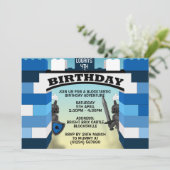 Blaues Gebäude Burg Burg Einladung (Stehend Vorderseite)