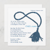 Blaues Gebet-Seil Einladung (Vorne/Hinten)