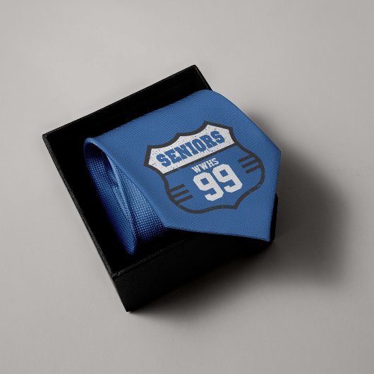 Blaues gebeuteltes Seniorenzeichen Krawatte