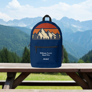 Blaues Gebirge Personalisiertes Wandern Bedruckter Rucksack